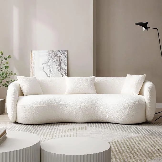 SoftCrest Fleece Fabric Overstuffed Sofa