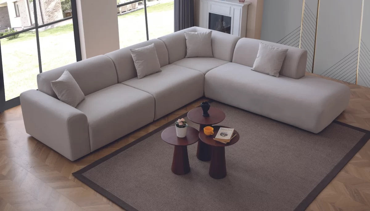 Luxe L shape velvet sofa