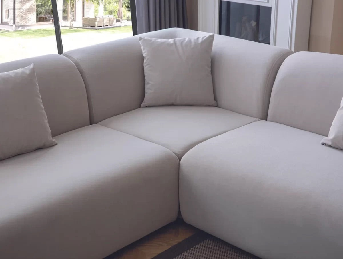 Luxe L shape velvet sofa