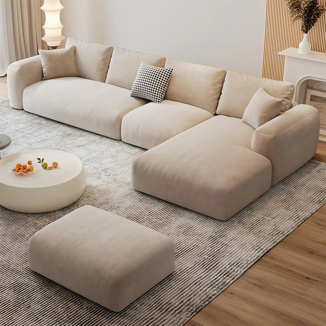 Luxe fleece Fabric Overstuffed Multifunction Sofa set for Livingroom Office