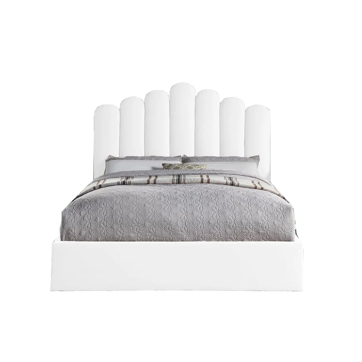 Bed Nilo Hydraulic (Queen Size) in Velvet Off-White