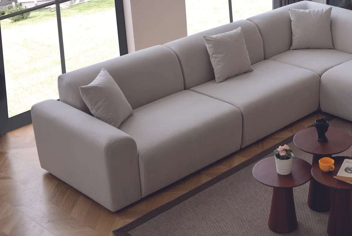 Luxe L shape velvet sofa