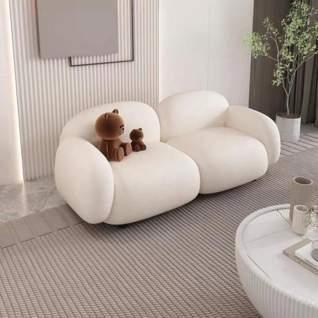 Luxe Fleece Fabric Overstuffed Multifunction Sofa Chair set for Living room.