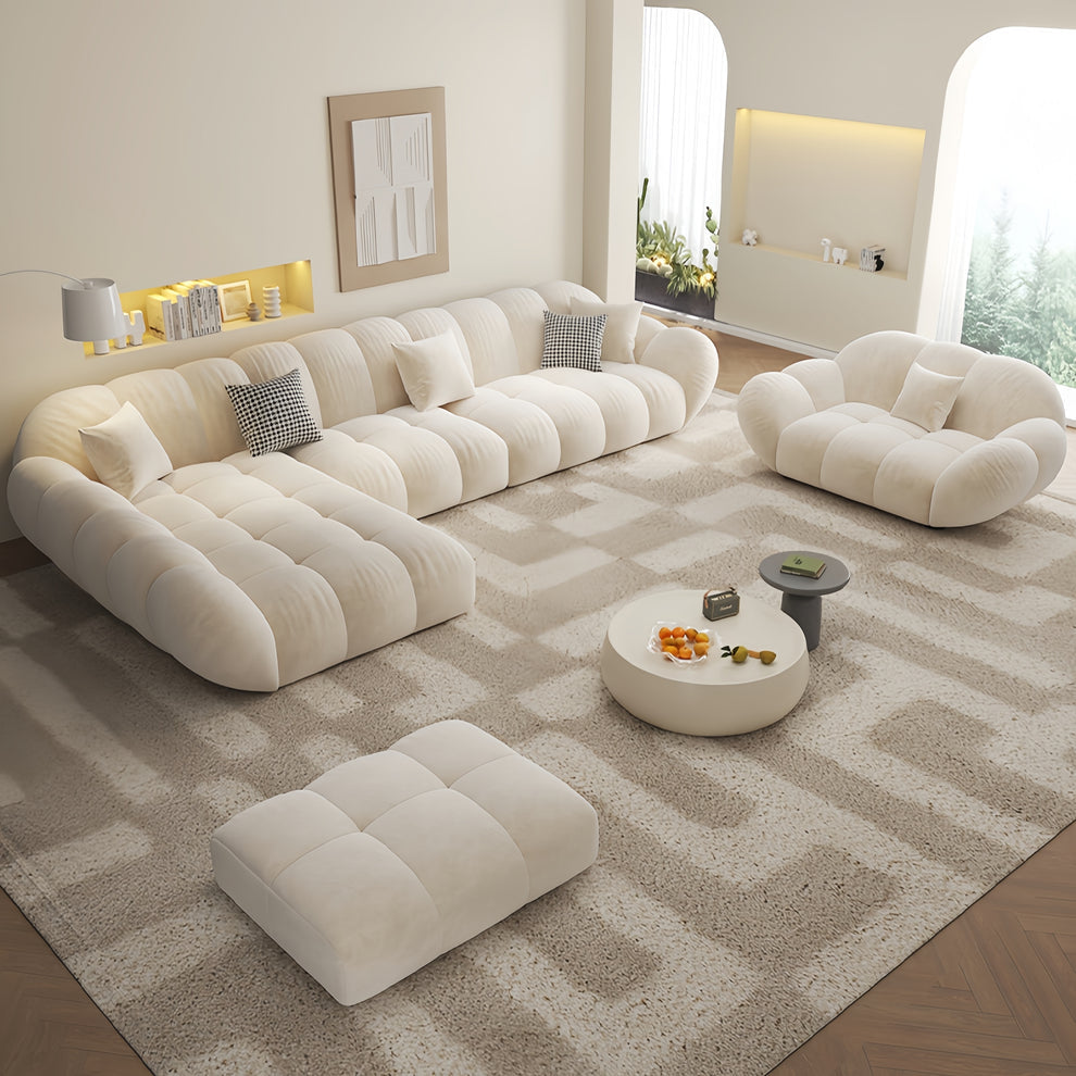 Luxe FURNITURE Fleece Fabric Overstuffed Multifunction Sofa set for Livingroom Office