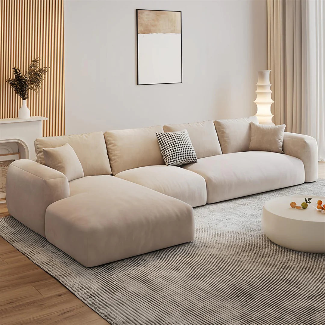 Luxe fleece Fabric Overstuffed Multifunction Sofa set for Livingroom Office