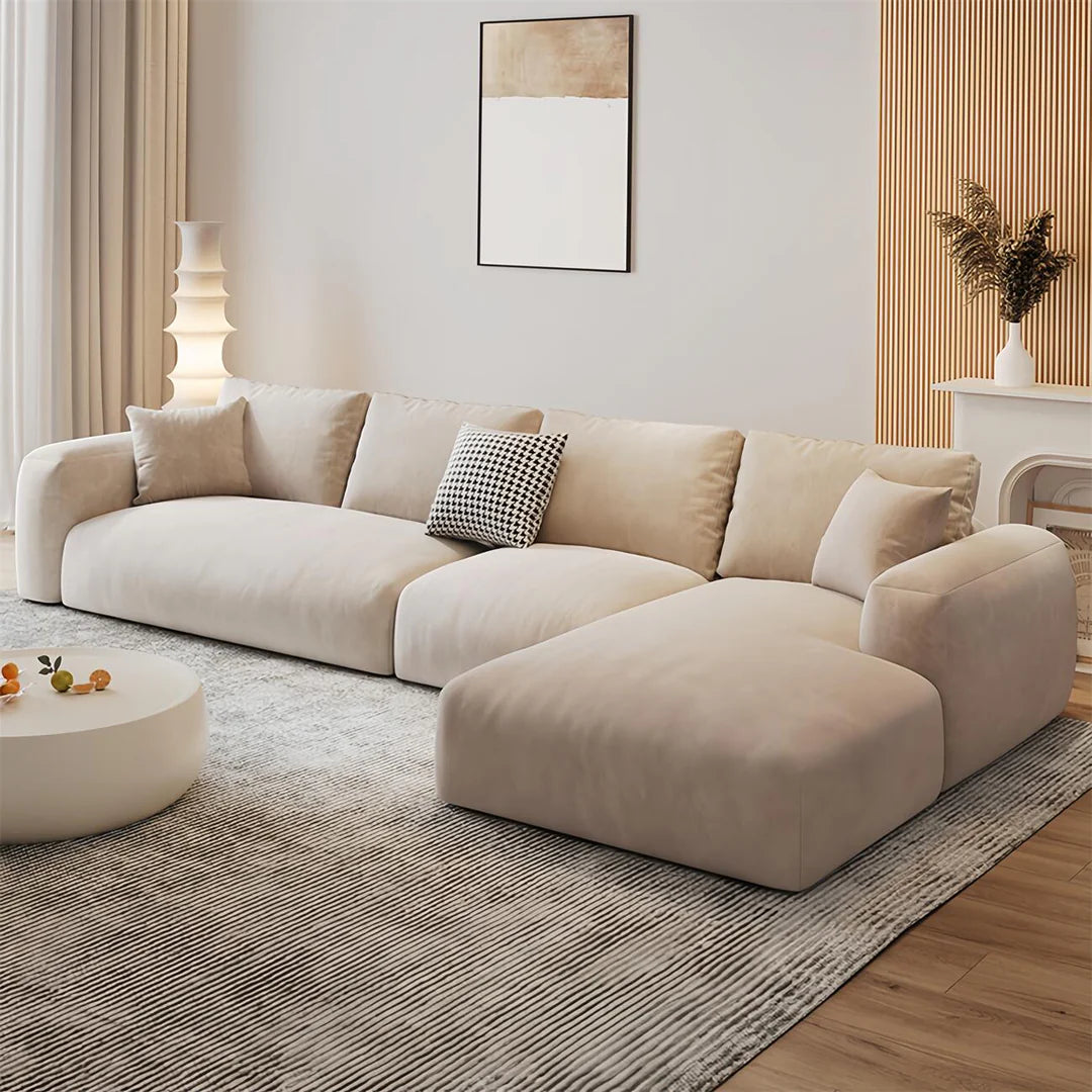 Luxe fleece Fabric Overstuffed Multifunction Sofa set for Livingroom Office
