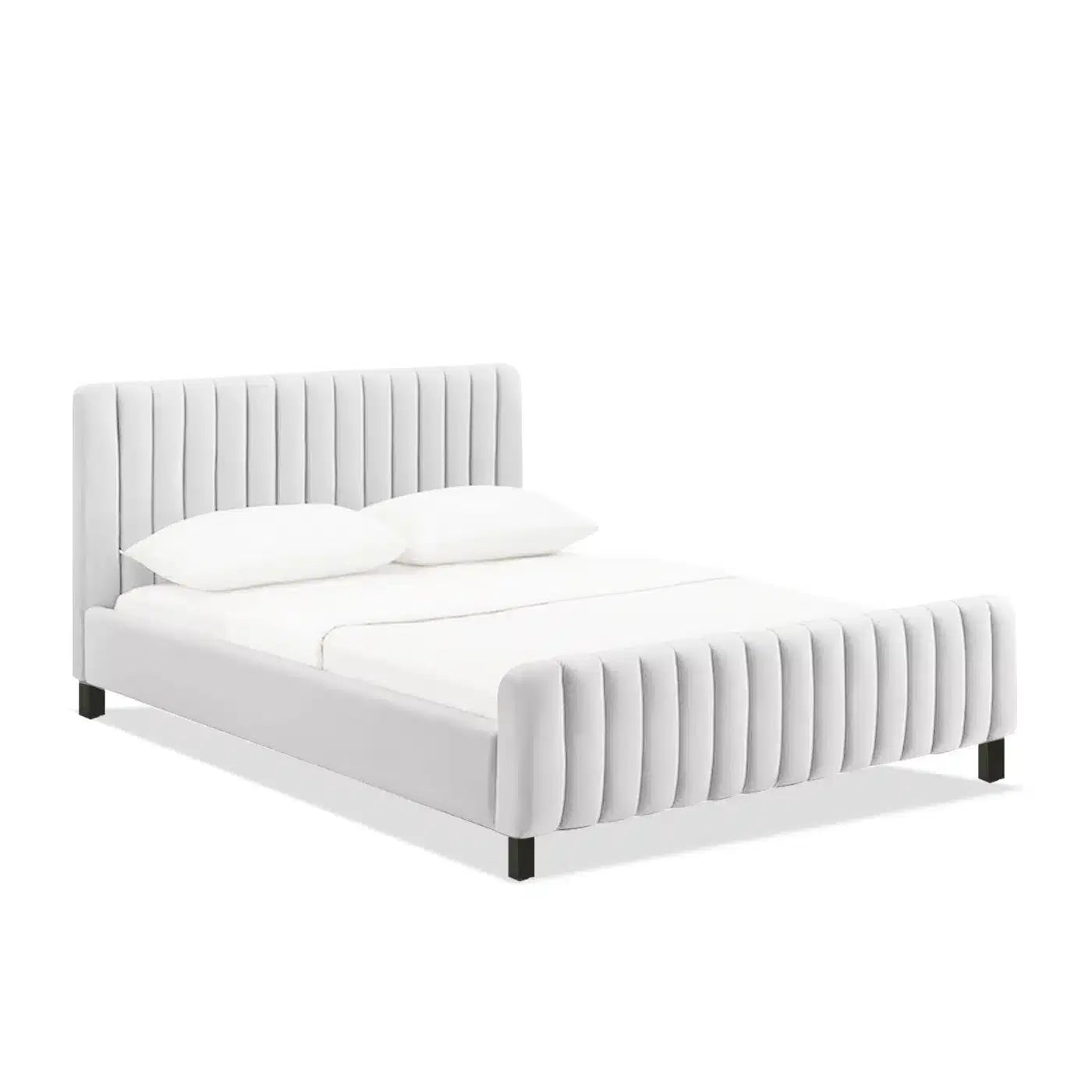 Bed Fiona in Velvet Light Grey