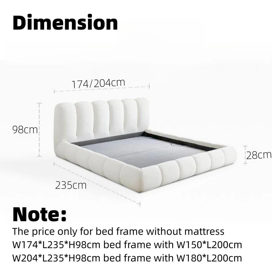 Luxe Bed Frame Modern Velvet King Queen Size for bedroom Without Mattress