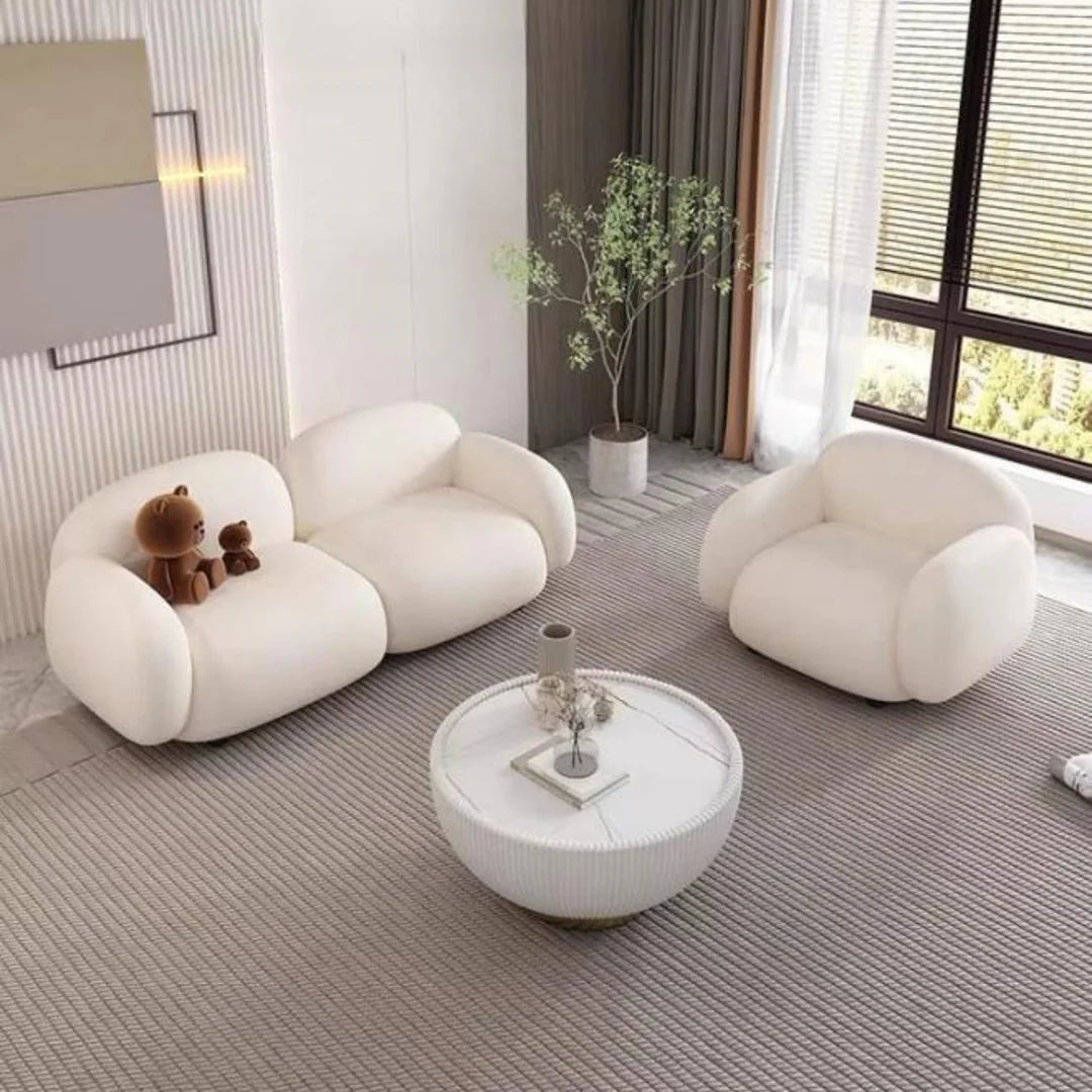 Luxe  Fleece Fabric Overstuffed Multifunction Sofa Chair set for Living room.